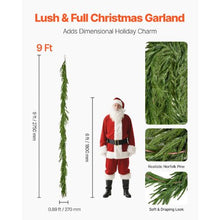 Realistic Norfolk Pine Garland Evergreen Real Touch Artificial Faux Greenery Xmas Decoration (9FT)