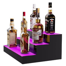 16 Inch 3 Tiers LED Lighted Liquor Bottle Display  with RF Remote & App Control
