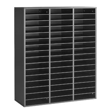 Wood Literature Organizer 48 Compartments Adjustable Shelves Countertop File Sorter (Black)
