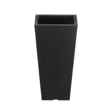 22" Tall Outdoor Planters Black Square Flower Pots (Set of 2)
