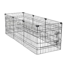 Dog Playpen 24" 8-Panel Foldable Metal Fence with Door Cover & Pad (Black)