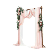 33' Ft Blue and White Wedding Arch Draping Fabric Reception Backdrop Wedding Decoration Artificial Wedding Arch Flowers Kit XH-HQ08 (Pack of 5)