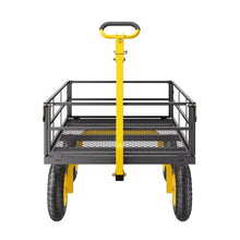 1200 LBS Steel Garden Cart 2-in-1 Utility Wagon with 13" All-Terrain Tires Removable Mesh Sides & Rotating Handle
