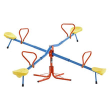 4-Seat Kids Seesaw, 360° Swivel Sit & Spin Teeter Totter, 110 lbs/Seat, 4-Prong Support Legs, Outdoor Toy for Ages 3+