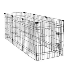 Dog Playpen 30" 8-Panel Foldable Metal Fence with Door & Top Cover (Black)