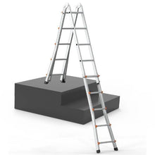20 FT Telescoping A-Frame Ladder Compact Aluminum Extension Ladder 330 LB Capacity