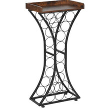 14 Bottles Wine Rack with Wood Tableto Cabinet For Home Bar Kitchen (8 Layers)