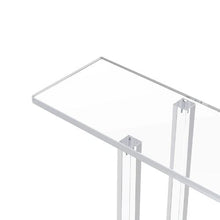2-Tier Narrow Acrylic Console Table with Open Storage Clear Modern Entryway Side Desk