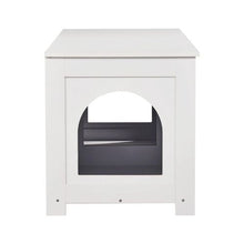 47.2-Inch Cat Litter Box Enclosure for 2 Cats Hidden Double-Room Wooden Cabinet Fits Most Litter Boxes (White)