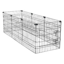 Dog Playpen 24" 8-Panel Foldable Metal Pet Fence with Door & Pad (Black)