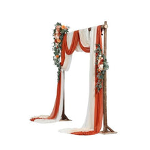 33' Ft Burnt Orange Wedding Arch Draping Fabric Reception Backdrop Wedding Decoration Artificial Wedding Arch Flowers Kit XH-HQ07 (Pack of 5)