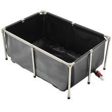 126.8-Gal PVC Koi Fish Pond with Viewing Panel Stainless Steel Frame & Drain Valve