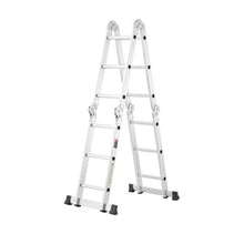 7-in-1 Folding Ladder 12 FT Adjustable Extension Ladder A-Frame Telescoping Ladder 330 LB Capacity