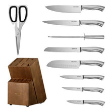 15-Piece Kitchen Knife Set with Block & Sharpener German High Carbon Stainless Steel Cutlery