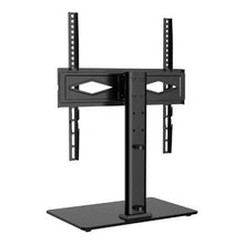 Swivel Universal TV Stand for 32-55" TVs, Height Adjustable Portable Floor Stand with Tempered Glass Fixed Screen Size: 81.3-139.7 cm