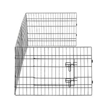 Dog Playpen 24" 4-Panel Foldable Metal Fence with Door & Pad (Black)