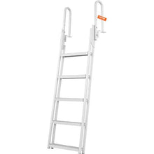 Flip-Up 5-Step Dock Ladder 350 lbs Capacity Aluminum Nonslip Rubber Mat DLF5