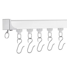 8.9 FT/2.7M Ceiling Curtain Track Sliding Track with Hooks Ceiling/Wall Mount (White)