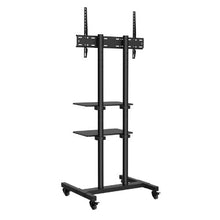 32 to 70 In Mobile TV Stand and Wheels Double Tray for Audio-Visual Devices for Bedroom Living Room (Rolling)