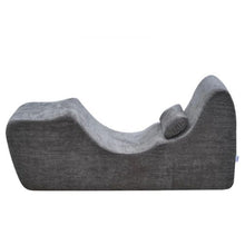 Ergonomic Yoga Chaise Lounge Chair Curved Foam Lounge for Massage Stretching Exercise (Grey)