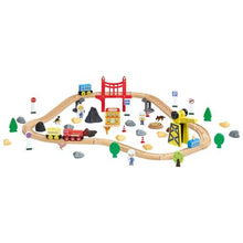 70PCS Wooden Train Set with Magnetic Crane Railway Track Toy for Kids Ages 3-8