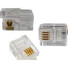 Vertical Cable RJ11 6 Position 4 Conductor Telephone Plug 009-007/64R-100 (Pack of 100)