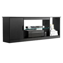 65 In TV Stand Modern Entertainment Center with Adjustable Shelves Console Table for Living Room and Bedroom (Black)