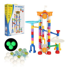 230-Piece Marble Run Set with Motorized Elevator 15 Plastic Marbles STEM Race Track Toy for Kids 3+