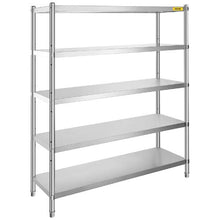 72 In Stainless Steel Shelving 5 Tier Adjustable Shelf Storage for kitchen VV-SSS-5-72