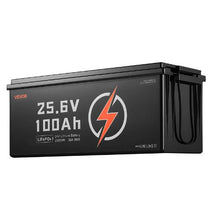 24V 100Ah LiFePO4 Battery Bluetooth 50A BMS 2560Wh Deep Cycle Low Temp Protection for RV Camper Trolling Motors Marine