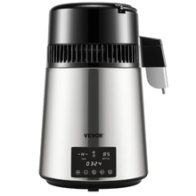 1.1 Gal Water Distiller 0.3 Gal/H 750W 304 Stainless Steel Countertop Maker Dual Temp Display Glass Carafe & 3 Carbon Packs - (Silver)