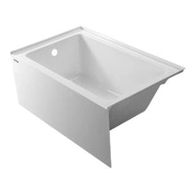 48" x 30" Contemporary Alcove Acrylic Bathtub Soaking Tub with Left Hand Drain Overflow Hole Integral Flange (White)