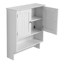 Bathroom Wall Cabinet 2 Doors Adjustable Shelf Over-the-Toilet (White)