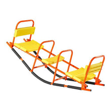 2-Seat Kids Metal Seesaw, Rocking Teeter Totter with Handles, 200 lbs Capacity, Outdoor Toy for Ages 3+