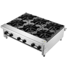 Commercial 6-Burner Gas Stove 168,000 BTU Propane/Natural Gas Range Stainless Steel