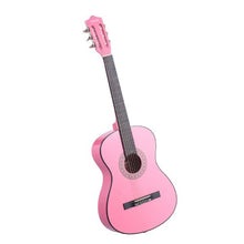 38 Inch Classical Guitar Starter Kit with Gig Bag Tuner Capo & Accessories (Pink)
