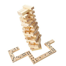 54-Block Tumbling Timber Toy, Wooden Stacking Game with Storage Crate Indoor/Outdoor Family Fun