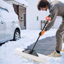 36 In Portable Snow Pusher Shovel with Ergonomic Grip HDPE Blade & Metal Edged Strip for Driveway & Garden
