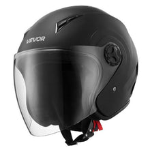 Adult 3/4 Open Face Helmet with Clear Visor (Matte Black) (Large)