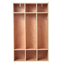 Kids Coat Cubby Organizer, 3-Section Wooden Locker with 6 Storage Cubbies