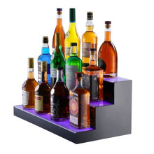 24" 3-Step Lighted Liquor Bottle Display Bar Shelf RF & App Control 24" 3-Step