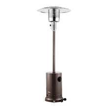 50,000 BTU Propane Patio Heater Hammered Metal Round Table & Wheels Bronze