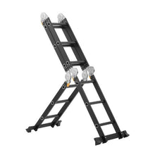 7-In-1 Folding Ladder 12 FT Extension Ladder A-Frame Telescoping Ladder with Scaffolding Plank 330 LB Capacity
