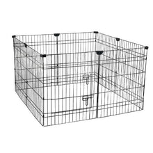 Dog Playpen 30" 8-Panel Foldable Metal Fence with Door & Pad (Black)