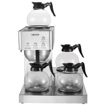 12-Cup Commercial Drip Coffee Maker with 4 Glass Carafes & Warmer Plates – Stainless Steel Brewer for Restaurant Office & Home