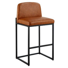 27-Inch Modern Bar Stool Set of 4 with Backrest Metal Legs Easy Assembly Armless Bar Chair for Bar and Cafe (Brown)