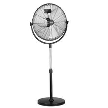 18-Inch Industrial Pedestal Fan - 3-Speed Adjustable Height Standing Fan (Black)