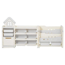 Kids Toy Storage & Bookshelf Organizer (Gray/Beige)