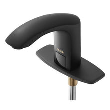 9/16" Automatic Touchless Bathroom Faucet, Motion Sensor Tap with Cover Plate Adjustable Hot/Cold, Matte Black