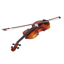 4/4 Full Size Violin Set for Adults Glossy Brown Solid Wood Fiddle with Hard Case & Accessories